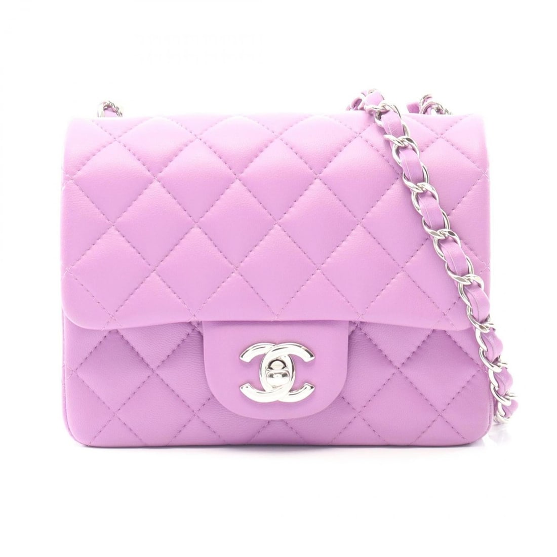 Chanel Mini Matelassé Shoulder Bag/Handbag, Lambskin Leather, Women's, Purple: --- Catalog ---Category: SizeSize (HxWxD): 13cm x 17cm x 8cm / 5.11'' x 6.69'' x 3.14''Category: DesignType: Handbag, Shoulder bagColor: PurpleGender: WomenMaterial: Leather Leather/Fur Type: Lambskin