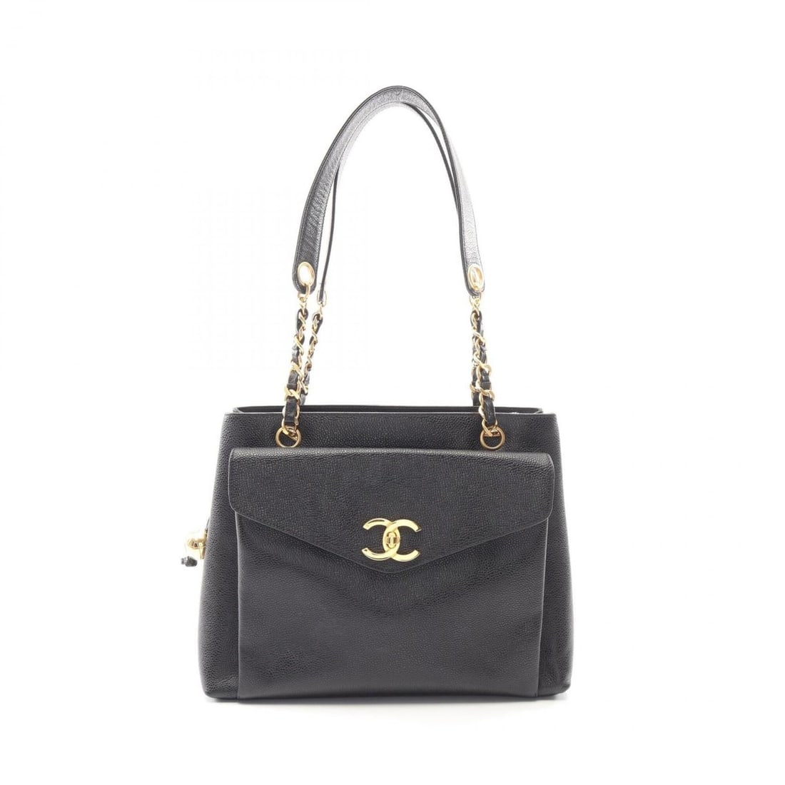 Chanel Coco Mark Tote Bag Handbag, Caviar Leather (Grained Calfskin), Women's, Black: --- Catalog ---Category: SizeSize (HxWxD): 23cm x 30cm x 9.5cm / 9.05'' x 11.81'' x 3.74''Category: DesignType: Handbag, Tote bagColor: BlackGender: WomenMaterial: Grained Calfskin Category: GeneralBr