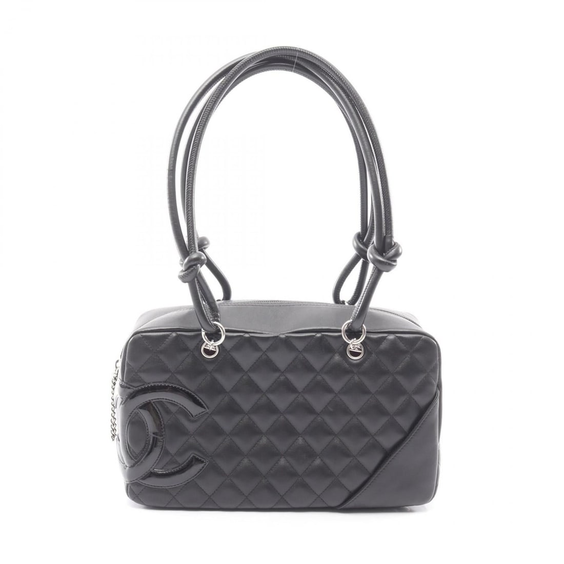 Chanel Cambon Line Bowling Bag Shoulder Handbag Leather Patent Women's Black A25171: --- Catalog ---Category: SizeSize (HxWxD): 16cm x 27.5cm x 10cm / 6.29'' x 10.82'' x 3.93''Category: DesignType: Handbag, Shoulder bagColor: BlackGender: WomenMaterial: Cambon ligne Category: GeneralM