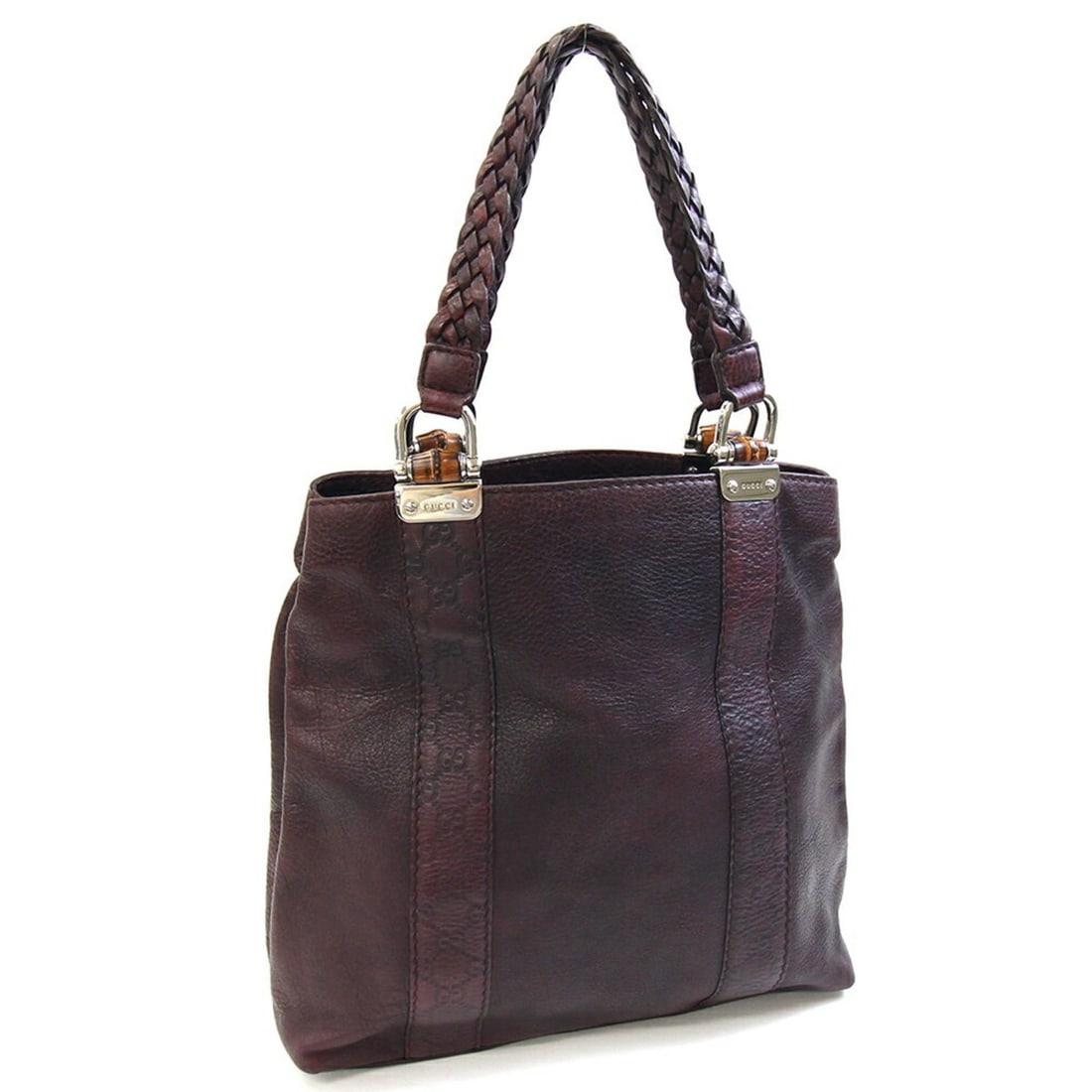 Gucci Bamboo Shima Tote Bag 232946 Burgundy Brown Leather for Women GUCCI (1 of 11)