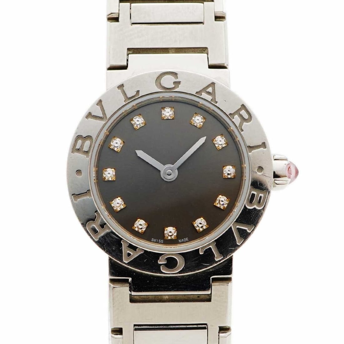 Bvlgari 103690 BB23S Gray Dial Women's Watch: --- Catalog ---Category: SizeWrist Size: 16.5cm / 6.49''Case Diameter: 23mm / 0.91''Category: DesignType: WristwatchGender: WomenColor (Dial): GrayMaterial (Band): Stainless steelCategory: GeneralMPN: