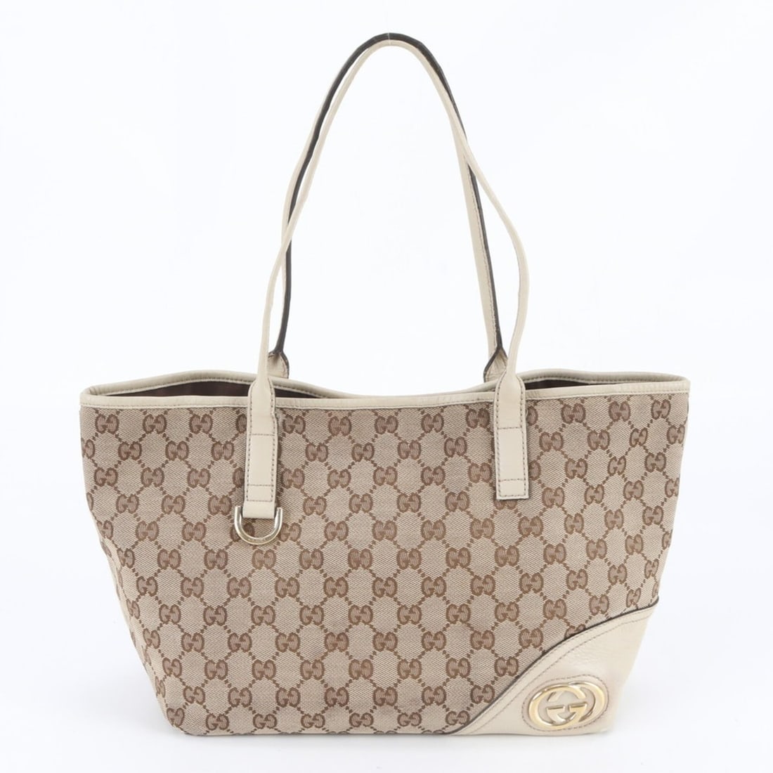 Gucci GG Canvas New Brit 169946 Leather Tote Bag, Handbag, Shoulder Beige, Women's: --- Catalog ---Category: SizeSize (HxWxD): 20cm x 27cm x 15cm / 7.87'' x 10.62'' x 5.9''Handle Length: 52cm / 20.47''Category: DesignType: Handbag, Tote bagColor: BeigeGender: WomenMaterial: Leather ,
