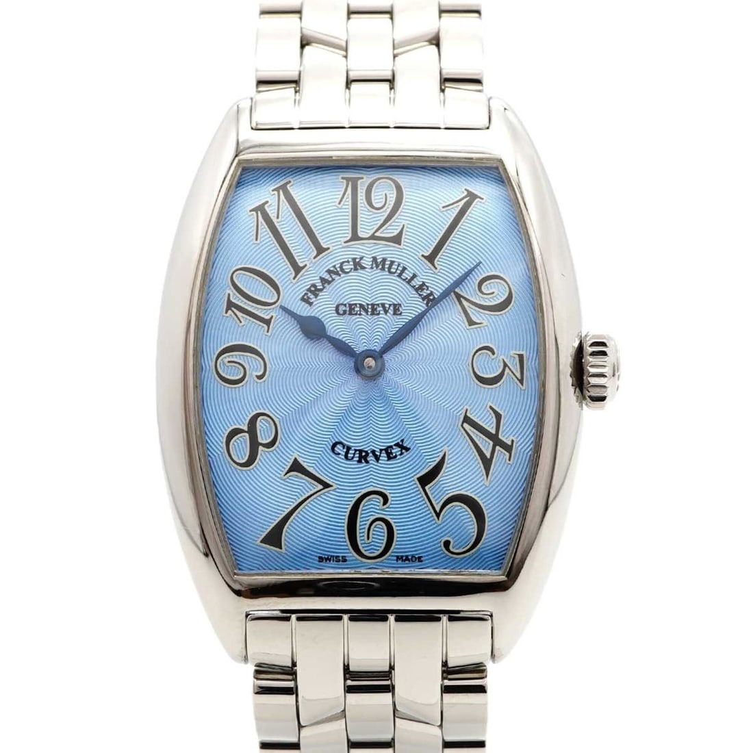 Franck Muller Tonneau Curvex 7502 Blue Dial Watch (Men's & Women's): --- Catalog ---Category: SizeWrist Size: 15.5cm / 6.1''Case Diameter: 28.7mm / 1.13''Category: DesignType: WristwatchGender: Men,WomenColor (Dial): BlueMaterial (Band): Stainless steelCategory: Genera