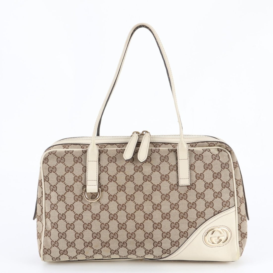 Gucci GG Canvas New Brit 169971 Leather Tote Bag, Handbag, Shoulder Women's: --- Catalog ---Category: SizeSize (HxWxD): 22cm x 35cm x 9cm / 8.66'' x 13.77'' x 3.54''Handle Length: 50cm / 19.68''Category: DesignType: Handbag, Tote bagColor: Beige, IvoryGender: WomenMaterial: Le