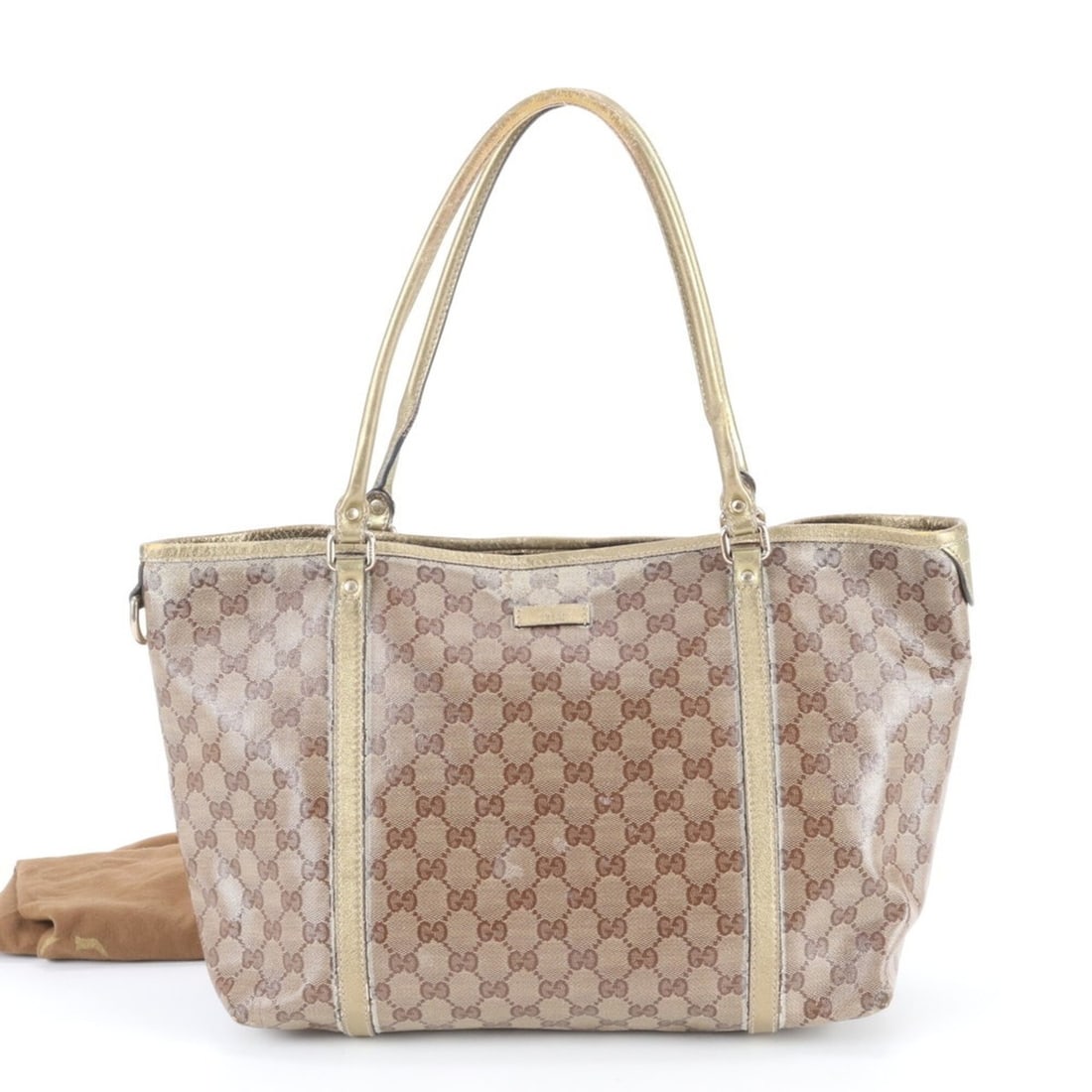 Gucci GG Crystal 197953 Leather Tote Bag, Handbag, Shoulder Brown, Women's: --- Catalog ---Category: SizeSize (HxWxD): 25cm x 35cm x 15cm / 9.84'' x 13.77'' x 5.9''Handle Length: 55cm / 21.65''Category: DesignType: Handbag, Tote bagColor: Brown, GoldGender: WomenMaterial: Lea