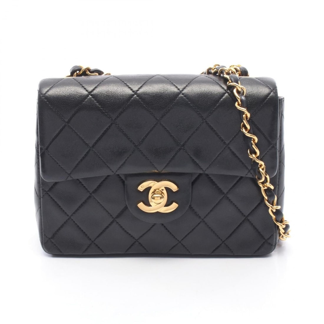 Chanel Mini Matelassé Shoulder Bag/Handbag, Lambskin Leather, Women's, Black: --- Catalog ---Category: SizeSize (HxWxD): 13cm x 17cm x 8cm / 5.11'' x 6.69'' x 3.14''Category: DesignType: Handbag, Shoulder bagColor: BlackGender: WomenMaterial: Leather Hardware Color: GoldLeather