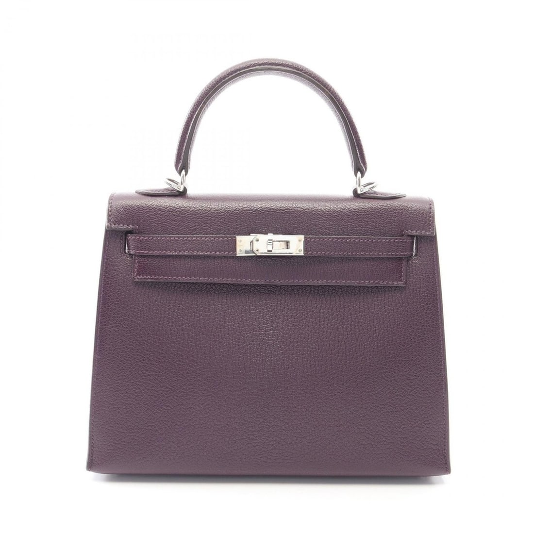 Hermes Kelly 25, 2-way handbag, leather, Chevre women's, purple.: --- Catalog ---Category: SizeSize (HxWxD): 19cm x 24.5cm x 9.5cm / 7.48'' x 9.64'' x 3.74''Category: DesignType: HandbagColor: PurpleGender: WomenMaterial: Chevre leather Category: GeneralBrand: Herme