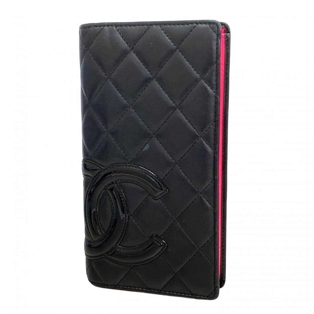 Chanel Cambon Lambskin Long Wallet, Black/Pink, Women's: --- Catalog ---Category: SizeSize (HxWxD): 18.5cm x 11cm x 2cm / 7.28'' x 4.33'' x 0.78''Category: DesignType: Long wallet (bi-fold)Color: Black, PinkGender: WomenMaterial: Leather Leather/Fur Type: L