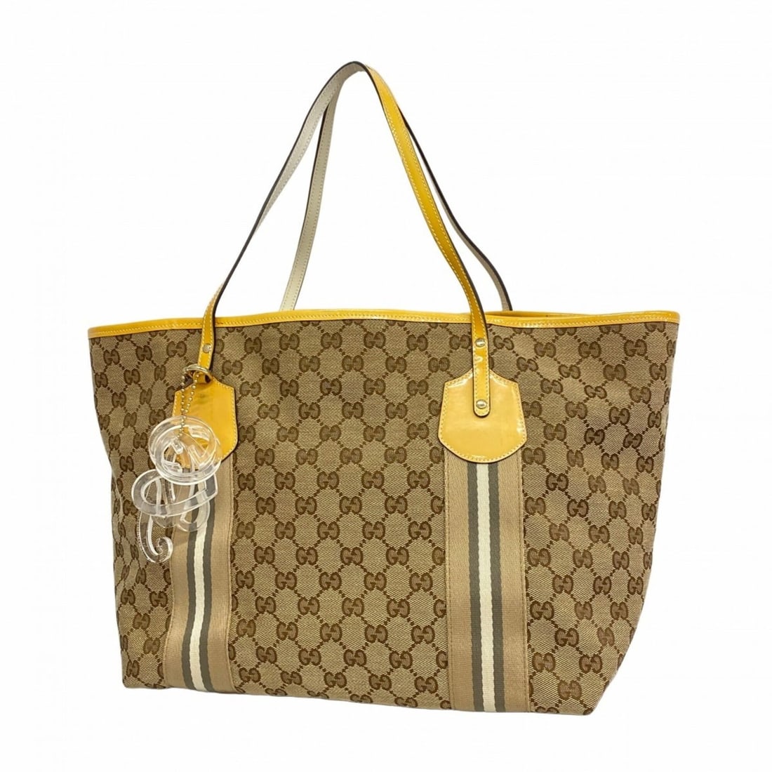 Gucci GG Canvas Tote Bag 211970, Canvas, Beige, Yellow, Women's: --- Catalog ---Category: SizeSize (HxWxD): 27cm x 31cm x 17cm / 10.62'' x 12.2'' x 6.69''Category: DesignType: Tote bagColor: Beige, YellowGender: WomenMaterial: Canvas Hardware Color: GoldCategory: G
