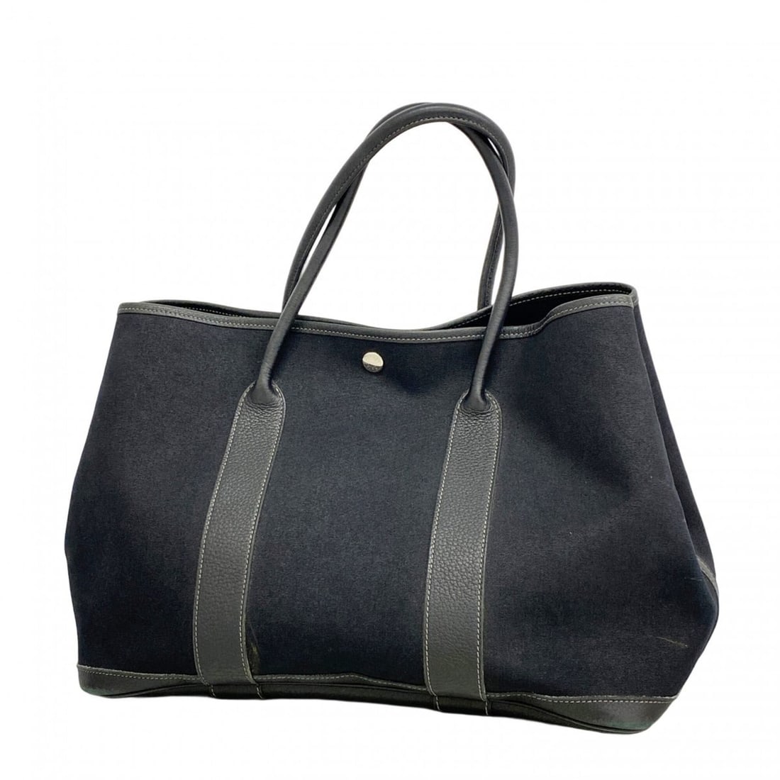 Hermes Garden PM Tote Bag, Toile Officier, Black, ?K stamp, Ladies': --- Catalog ---Category: SizeSize (HxWxD): 26cm x 36cm x 17cm / 10.23'' x 14.17'' x 6.69''Category: DesignType: Tote bagColor: BlackGender: WomenMaterial: Toile officier Hardware Color: SilverCategory