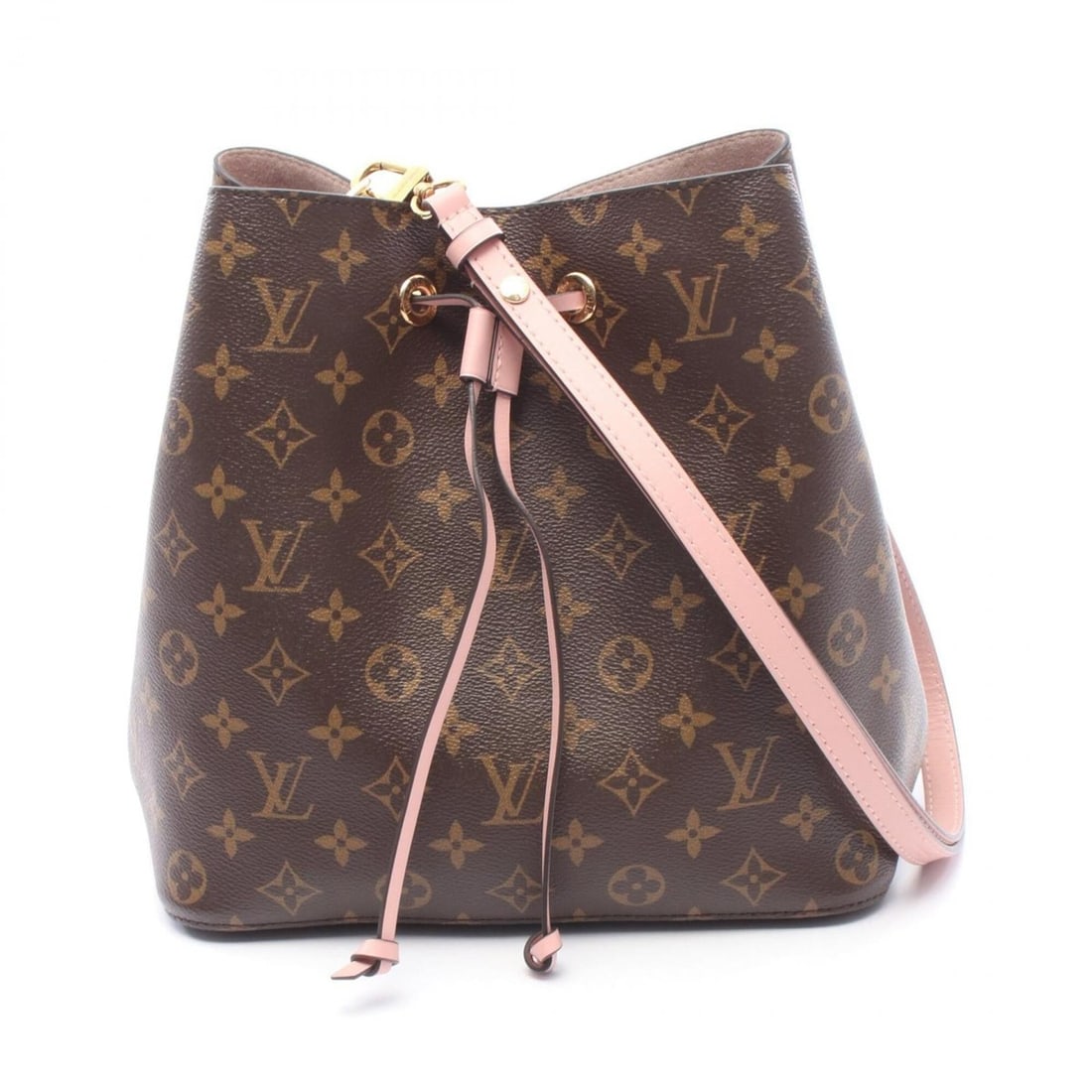 Louis Vuitton NeoNoe Shoulder Bag/Handbag, Coated Canvas and Leather, Monogram Pattern, Women's,: --- Catalog ---Category: SizeSize (HxWxD): 25cm x 26cm x 17cm / 9.84'' x 10.23'' x 6.69''Category: DesignType: Handbag, Shoulder bagColor: Brown, Pink, Rose PoudreGender: WomenMaterial: Coated canvas 