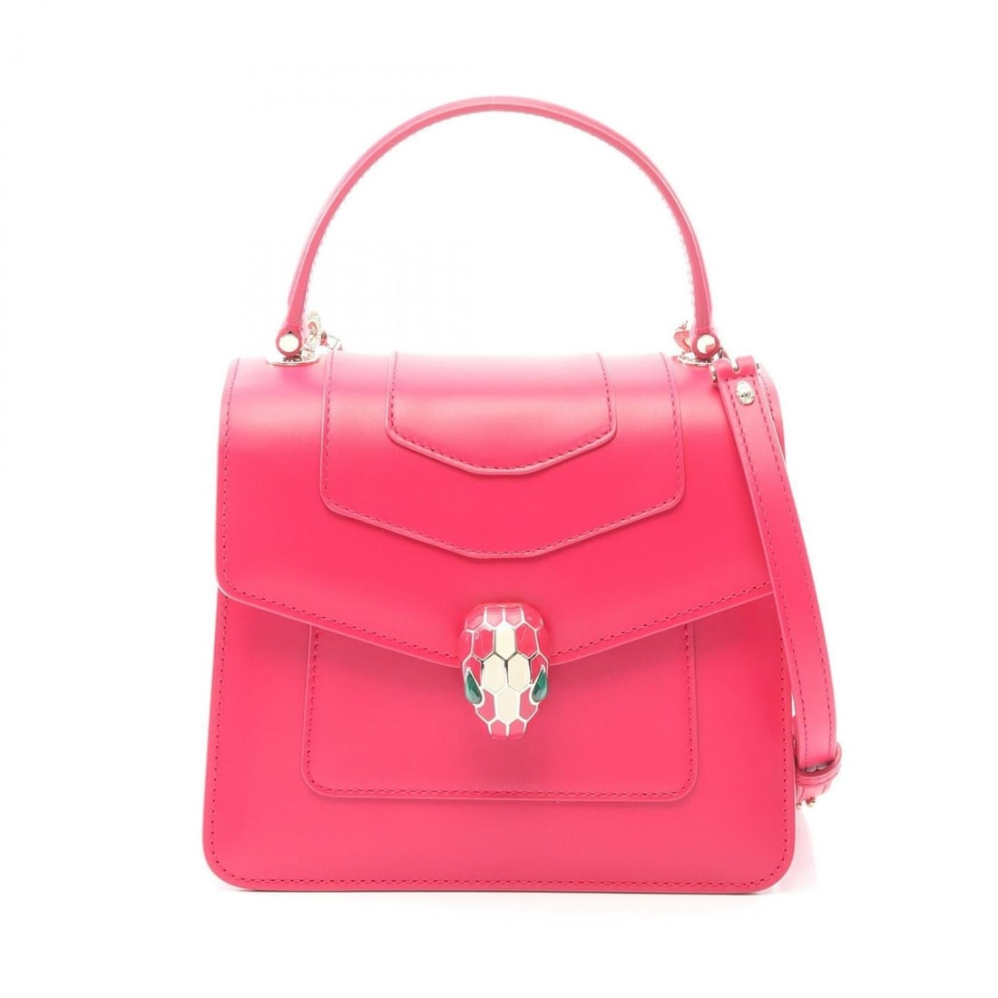 Bulgari BVLGARI Serpenti Forever Handbag, Leather, Women's, Pink, 290569: --- Catalog ---Category: SizeSize (HxWxD): 16cm x 18cm / 6.29'' x 7.08''Category: DesignType: HandbagColor: PinkGender: WomenMaterial: Leather Category: GeneralMPN: 290569Brand: Bvlgari--- Item List -