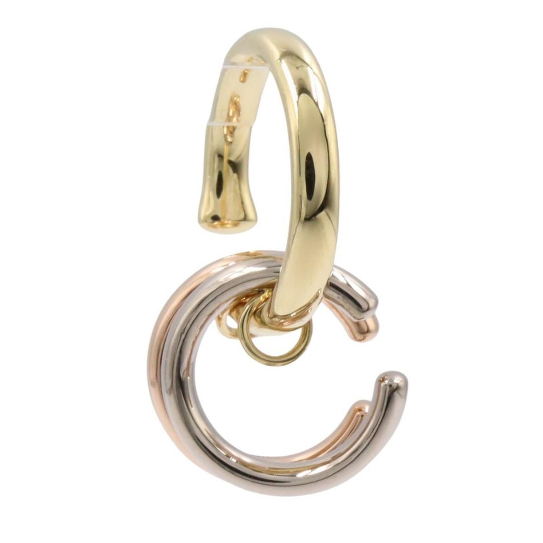 Cartier Trinity Earring (Single Earring) - Jewelry 18K Yellow Gold, White Pink Gold Women's Tones,: --- Catalog ---Category: SizeSize (HxWxD): 32.00mm x 20.00mm / 1.26'' x 0.79''Category: DesignType: Drop earringsColor: Pink gold, White gold, Yellow goldGender: WomenMaterial: Pink gold (18K), White 