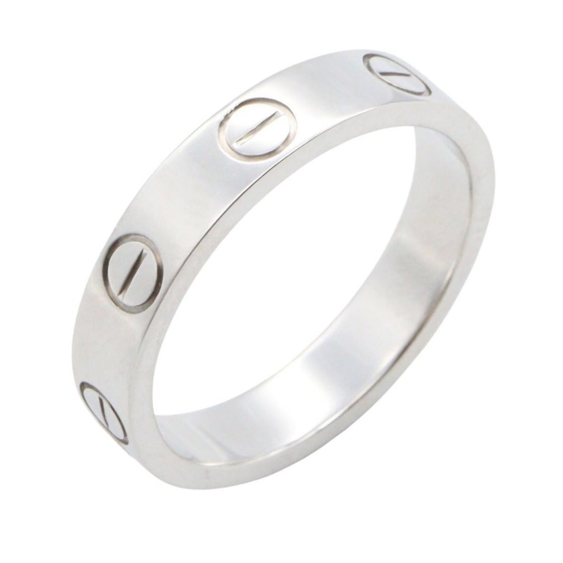 Cartier Mini Love Ring, 18K White Gold (18KWG), Women's, Silver Tone, B4085100: --- Catalog ---Category: SizeJP Size: 7.5US Size: 4Category: DesignType: Band ringColor: SilverGender: WomenMaterial: White goldCategory: GeneralMPN: B4085100Brand: Cartier--- Item List ---Section: Co