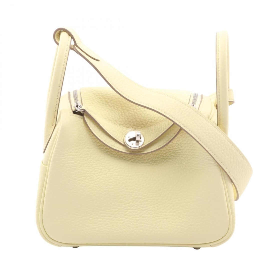 Hermes Lindy Mini Verso Shoulder Bag/Handbag, Leather, Taurillon Clemence, Women's, Yellow/Ivory,: --- Catalog ---Category: SizeSize (HxWxD): 13cm x 17.5cm x 9cm / 5.11'' x 6.88'' x 3.54''Category: DesignType: Handbag, Shoulder bagColor: Ivory, YellowGender: WomenMaterial: Taurillon clemence leathe