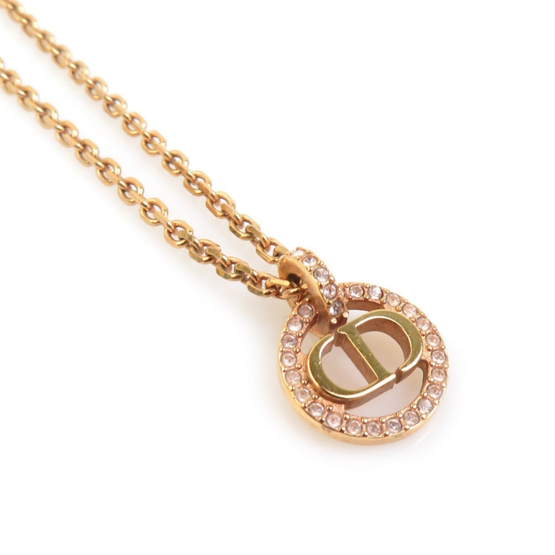 Christian Dior necklace, metal, rhinestones, gold, light pink, women's, h32152j: --- Catalog ---Category: SizePendant Size: 12mm x 12mm / 0.47'' x 0.47''Neck Circumference: 38 cm / 14.96''Category: DesignColor: Gold, Light pinkGender: WomenMaterial: Metal, RhinestoneNecklace Type:
