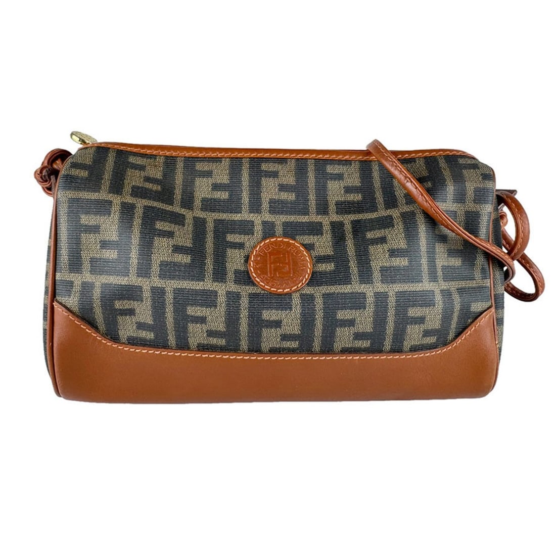 Fendi Zucca Shoulder Bag, Coated Canvas and Leather, Brown, Women's, z9432: --- Catalog ---Category: SizeSize (HxWxD): 16cm x 25cm x 6cm / 6.29'' x 9.84'' x 2.36''Category: DesignType: Shoulder bagColor: BrownGender: WomenMaterial: Coated canvas , Leather Category: GeneralBra