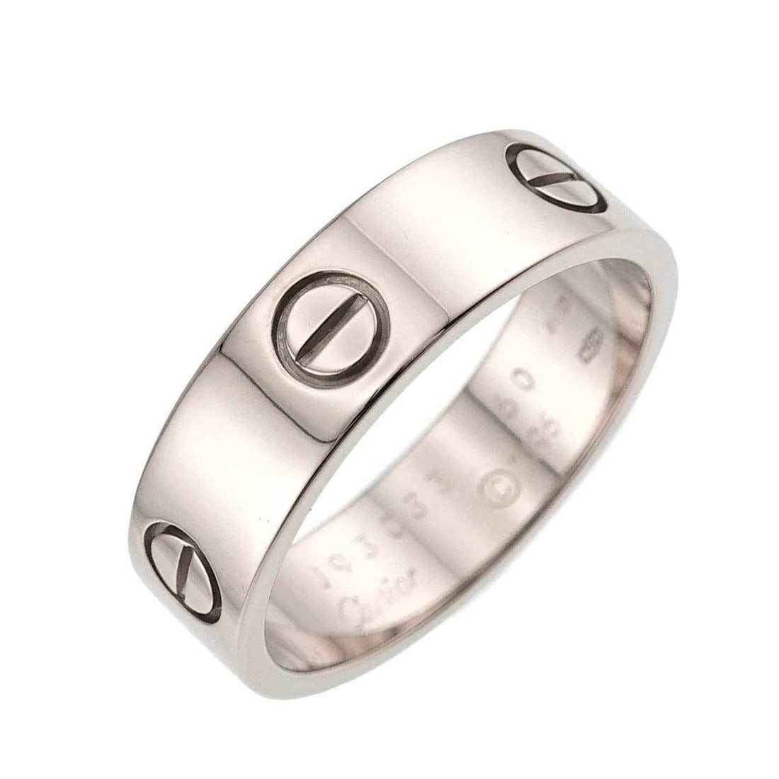 Cartier Love Ring #60, 18K WG (White Gold 750): --- Catalog ---Category: SizeUS Size: 10Brand Size: 60Category: DesignType: Band ringGender: MenMaterial: White gold (18K)Category: GeneralBrand: Cartier--- Item List ---Section: ConditionRanking: Ran