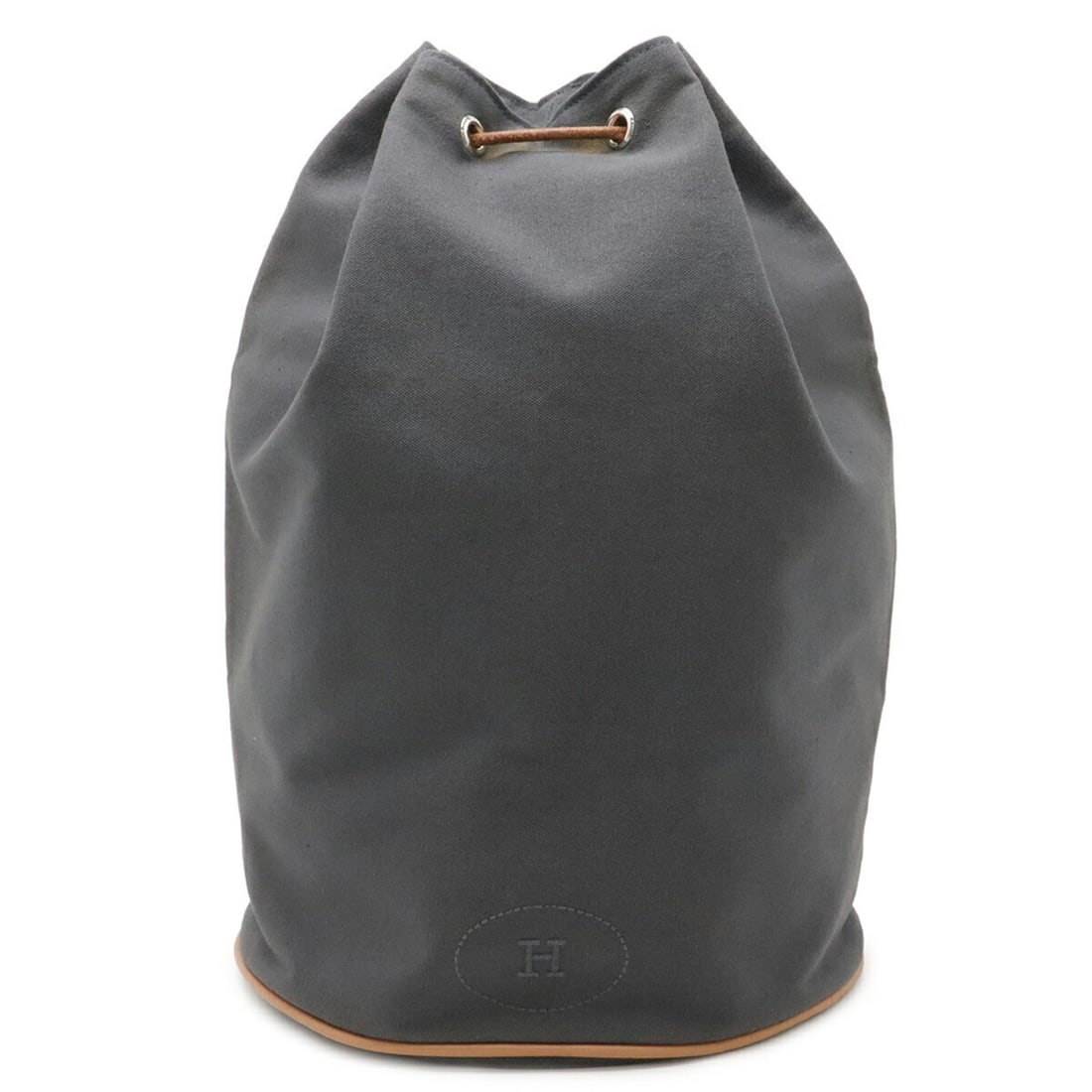 HERMES Polochon Mimil GM Shoulder Bag, Canvas and Leather, Gray: --- Catalog ---Category: SizeWeight: 320g / 11.28oz.Size (HxWxD): 38cm x 25cm x 24cm / 14.96'' x 9.84'' x 9.44''Category: DesignType: Shoulder bagColor: GrayGender: Women,MenMaterial: Canvas , Leather