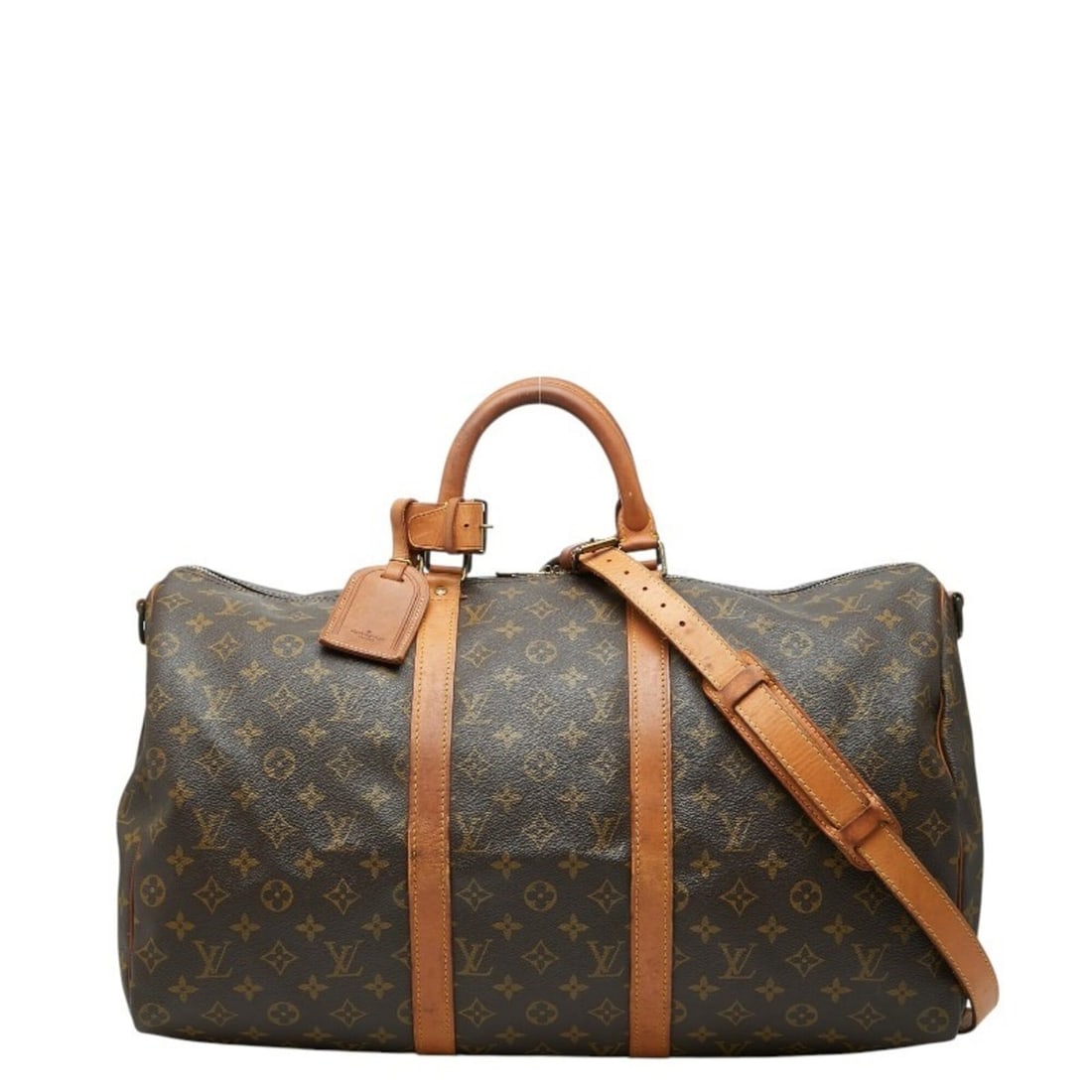 Louis Vuitton Monogram Keepall Bandoulière 50 Boston Bag Shoulder 2WAY M41416 Brown Leather Men's: --- Catalog ---Category: SizeSize (HxWxD): 28cm x 50cm x 22cm / 11.02'' x 19.68'' x 8.66''Category: DesignType: Boston bag, Shoulder bagColor: BrownGender: MenMaterial: PVC , Leather Category: General