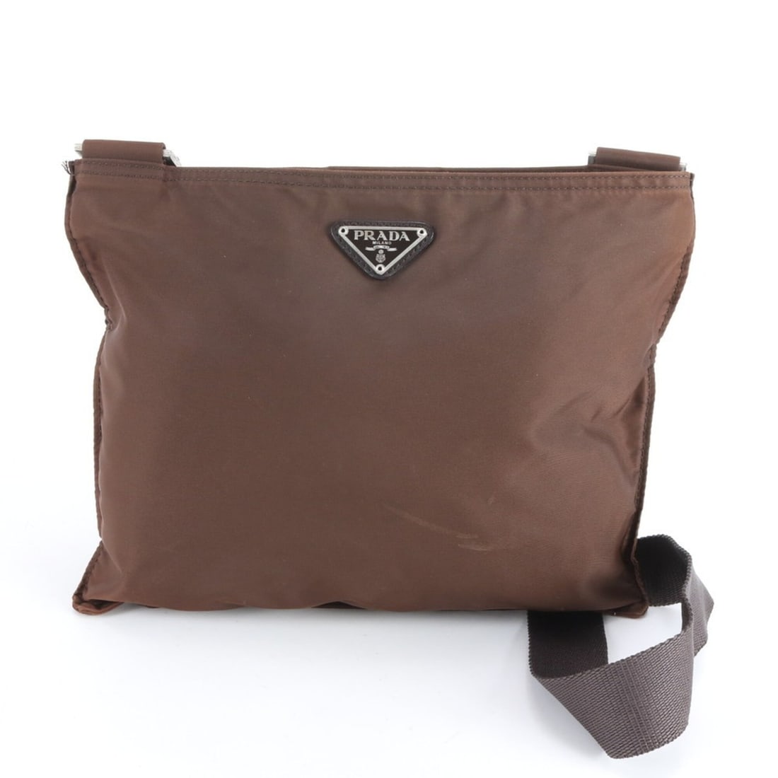 Prada Tessuto Nylon Triangle Logo Leather Shoulder Bag, Crossbody Messenger Bag for Men: --- Catalog ---Category: SizeSize (HxWxD): 2cm x 30cm x 1cm / 0.78'' x 11.81'' x 0.39''Category: DesignType: Messenger bag, Shoulder bagColor: BrownGender: MenMaterial: Nylon , Leather Category: Gener