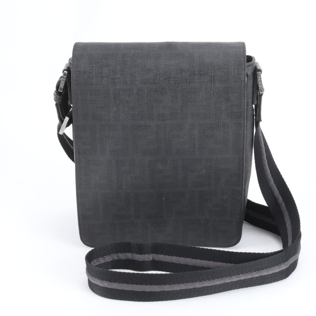 Fendi Zucca 7VA215 Leather Shoulder Bag, Crossbody Messenger Black, Men's: --- Catalog ---Category: SizeSize (HxWxD): 26cm x 22cm x 5cm / 10.23'' x 8.66'' x 1.96''Category: DesignType: Messenger bag, Shoulder bagColor: BlackGender: MenMaterial: Leather , Coated canvas Catego