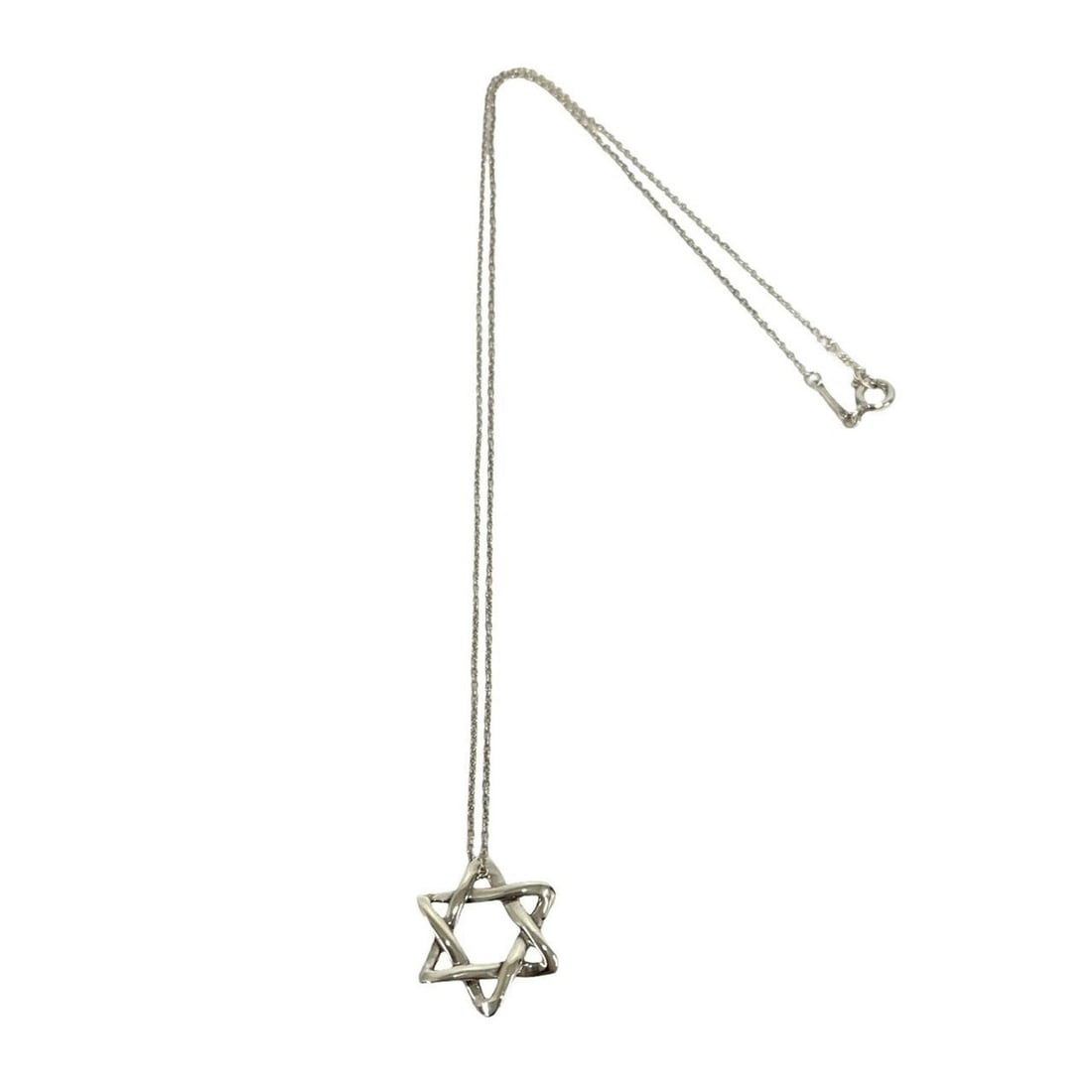 TIFFANY&Co. Tiffany Star of David Sterling Silver 925 Necklace Pendant Choker Accessory 40384: --- Catalog ---Category: SizePendant Size: 18mm x 16mm / 0.7'' x 0.62''Neck Circumference: 42 cm / 16.53''Category: DesignColor: SilverGender: WomenMaterial: Silver 925Pendant Type: PendantNecklace Ty