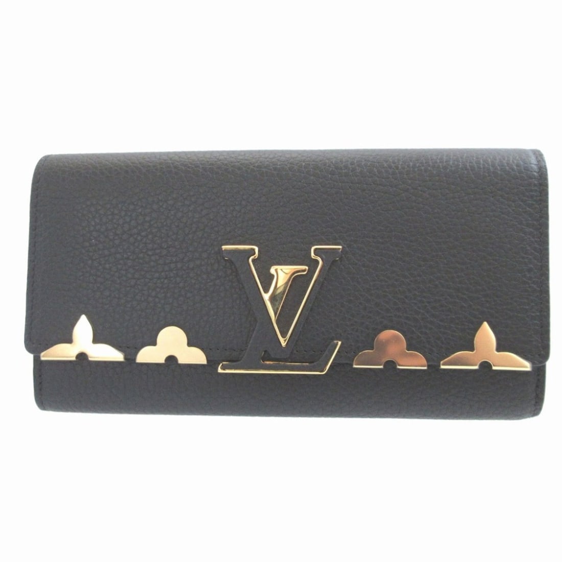 Like New Louis Vuitton M64551 Portefeuille Capucines Taurillon Leather Black Bi-fold Long Wallet (1 of 10)