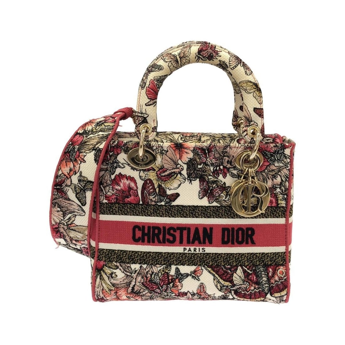Christian Dior Lady D-Lite Medium M0565ORHQ Handbag: --- Catalog ---Category: SizeSize (HxWxD): 19cm x 25cm x 10cm / 7.48'' x 9.84'' x 3.93''Category: DesignType: HandbagColor: PinkGender: Men,WomenMaterial: Canvas Hardware Color: GoldCategory: GeneralM