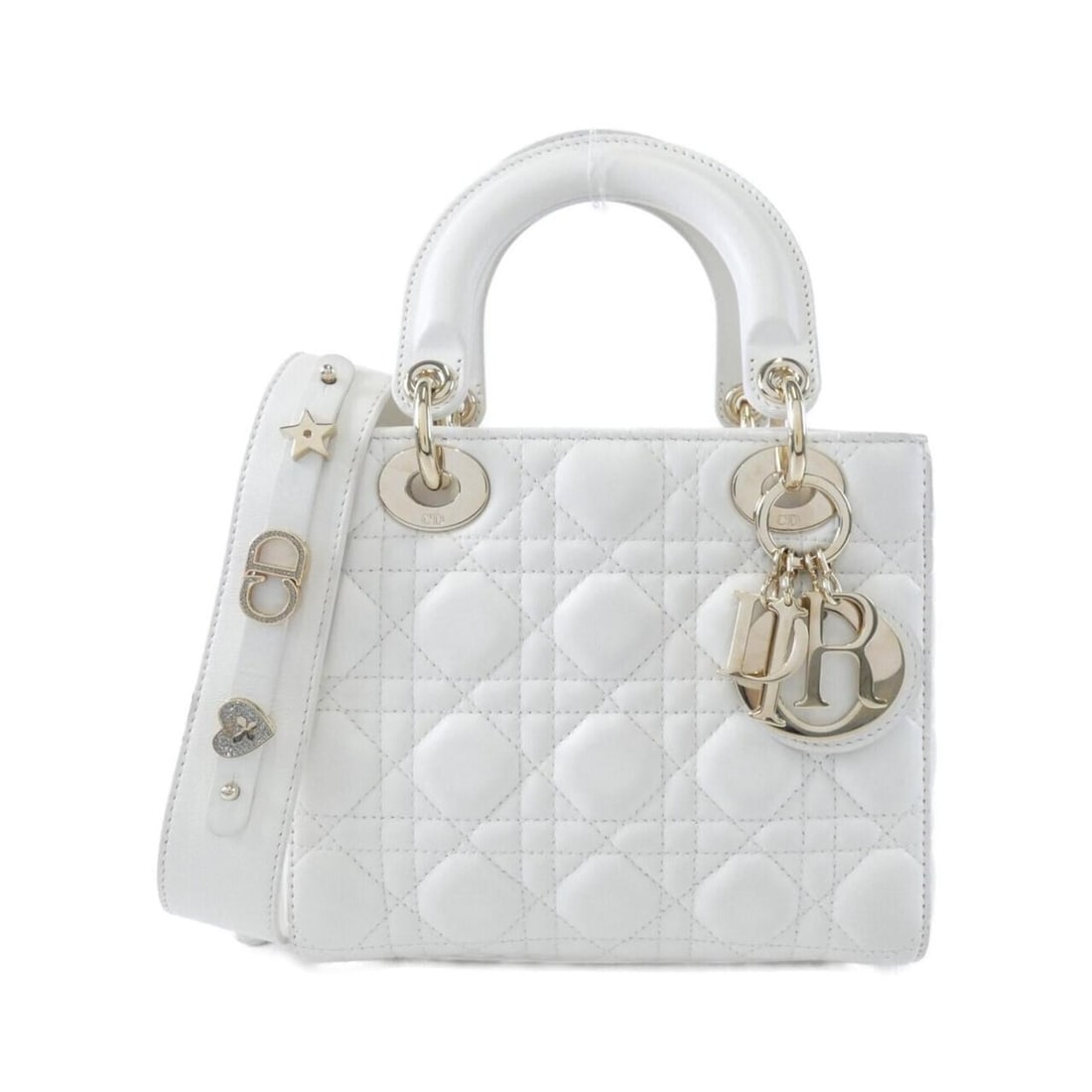 Christian Dior My Lady Small M0532OCAL Handbag: --- Catalog ---Category: SizeSize (HxWxD): 17cm x 20cm x 8cm / 6.69'' x 7.87'' x 3.14''Category: DesignType: HandbagColor: WhiteGender: WomenMaterial: Leather Hardware Color: GoldLeather/Fur Type: