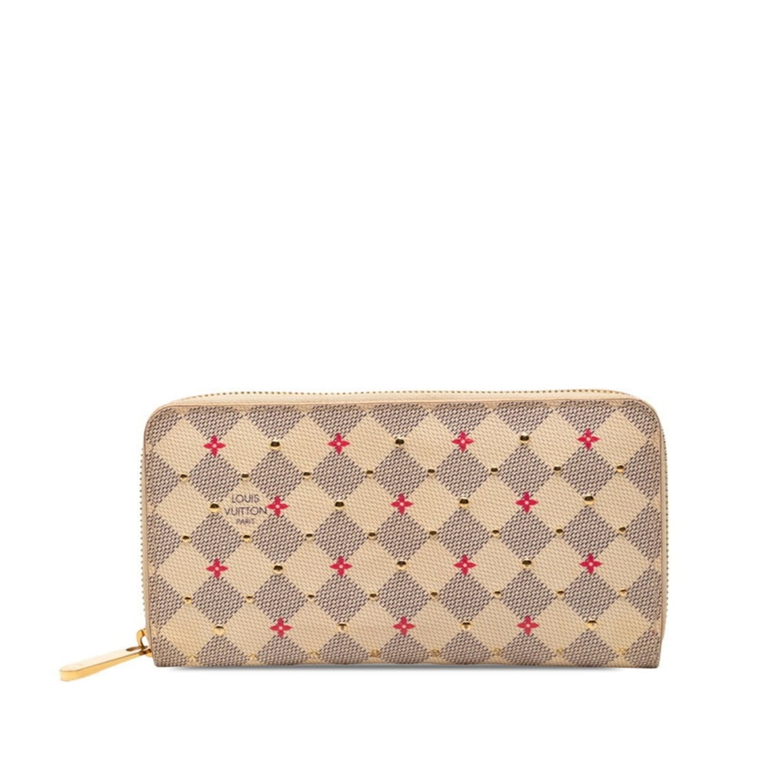 Louis Vuitton Damier Azur Zippy Wallet Studded Long Round Zipper N64615 White Pink Women's LOUIS: --- Catalog ---Category: SizeSize (HxWxD): 10cm x 19.5cm x 2cm / 3.93'' x 7.67'' x 0.78''Category: DesignType: Long wallet (bi-fold)Color: Pink, WhiteGender: WomenClosure: ZipperMaterial: PVC
