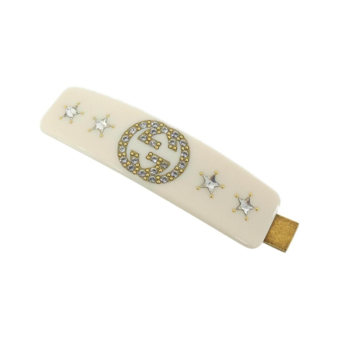 Gucci 630703 I4772 Hair Clip: --- Catalog ---Category: SizeSize (LxW): 2cm x 7.5cm / 0.78'' x 2.95''Category: DesignType: Hair clipColor: WhiteGender: WomenCategory: GeneralMPN: 630703 I4772Brand: Gucci--- Item List ---Section: Co