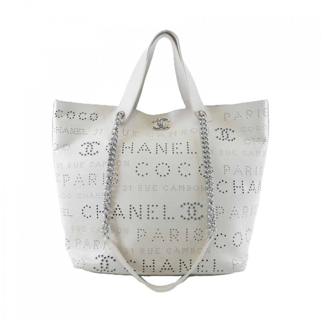 Chanel AS0303 handbag: --- Catalog ---Category: SizeSize (HxWxD): 30cm x 29cm x 18cm / 11.81'' x 11.41'' x 7.08''Category: DesignType: HandbagColor: IvoryGender: WomenMaterial: Tweed , Leather Leather/Fur Type: CalfskinCate