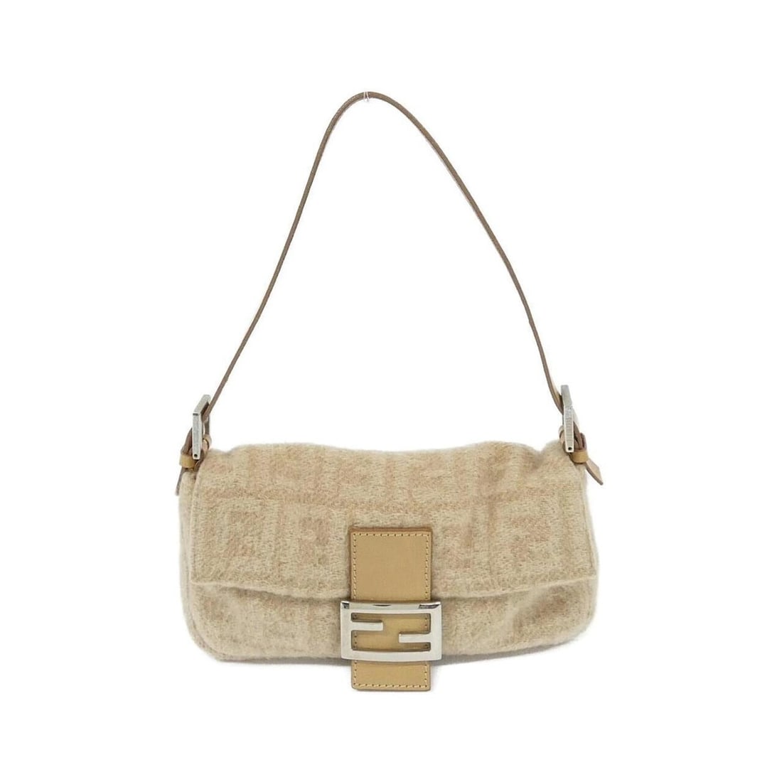 Fendi Baguette 26424 Shoulder Bag: --- Catalog ---Category: SizeSize (HxWxD): 15cm x 25cm x 4cm / 5.9'' x 9.84'' x 1.57''Category: DesignType: Shoulder bagColor: BeigeGender: WomenMaterial: Wool Hardware Color: SilverCategory: GeneralM