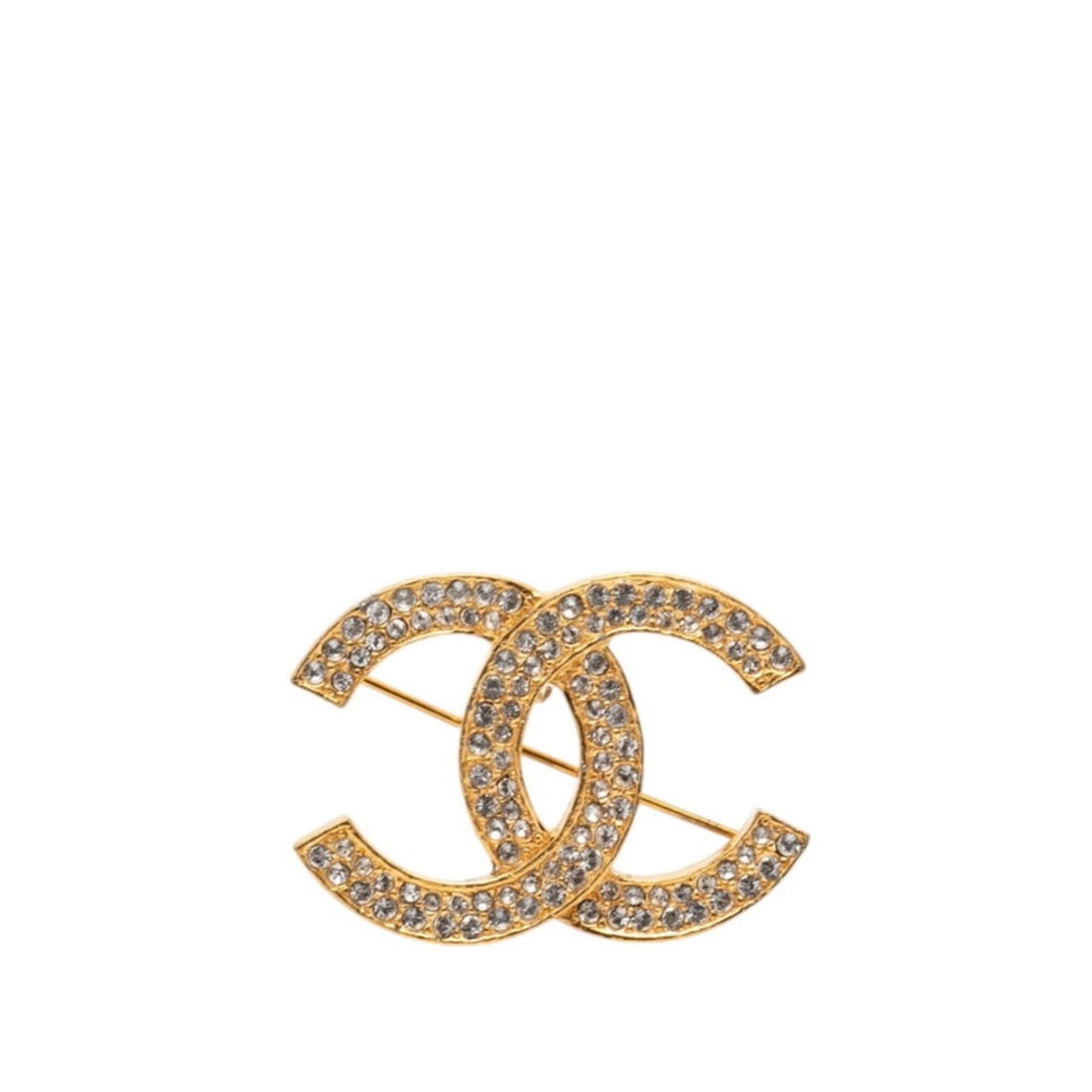 Chanel Coco Mark Rhinestone Brooch, Gold Plated, Women's CHANEL (1 of 20)