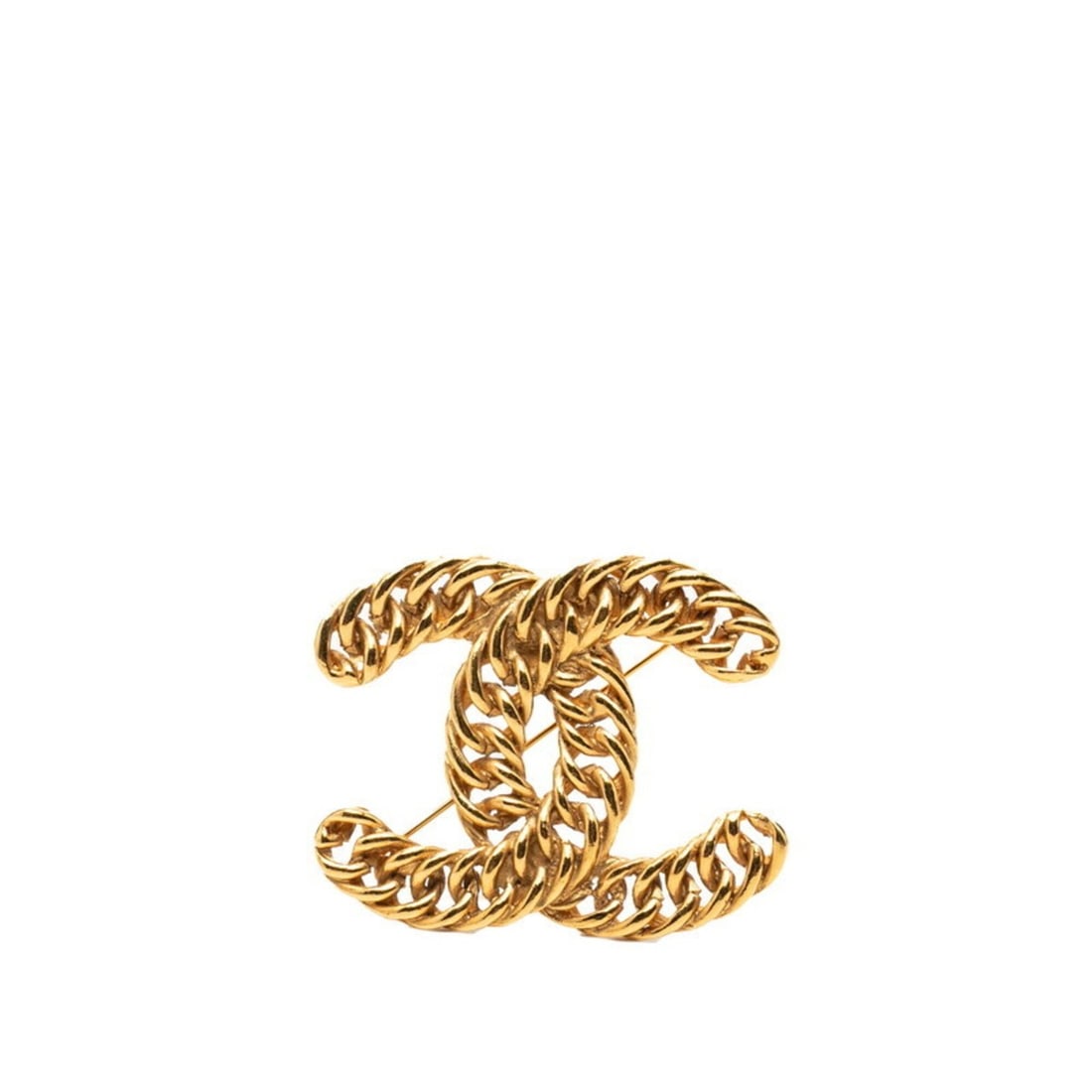 Chanel Coco Mark Vintage Chain Brooch Gold Plated Women's CHANEL: --- Catalog ---Category: SizeCharm Size: 5.3cm x 6.5cm / 2.09'' x 2.56''Category: DesignType: BroochColor: GoldGender: WomenCategory: GeneralBrand: Chanel--- Item List ---Section: ConditionRanking: Ra