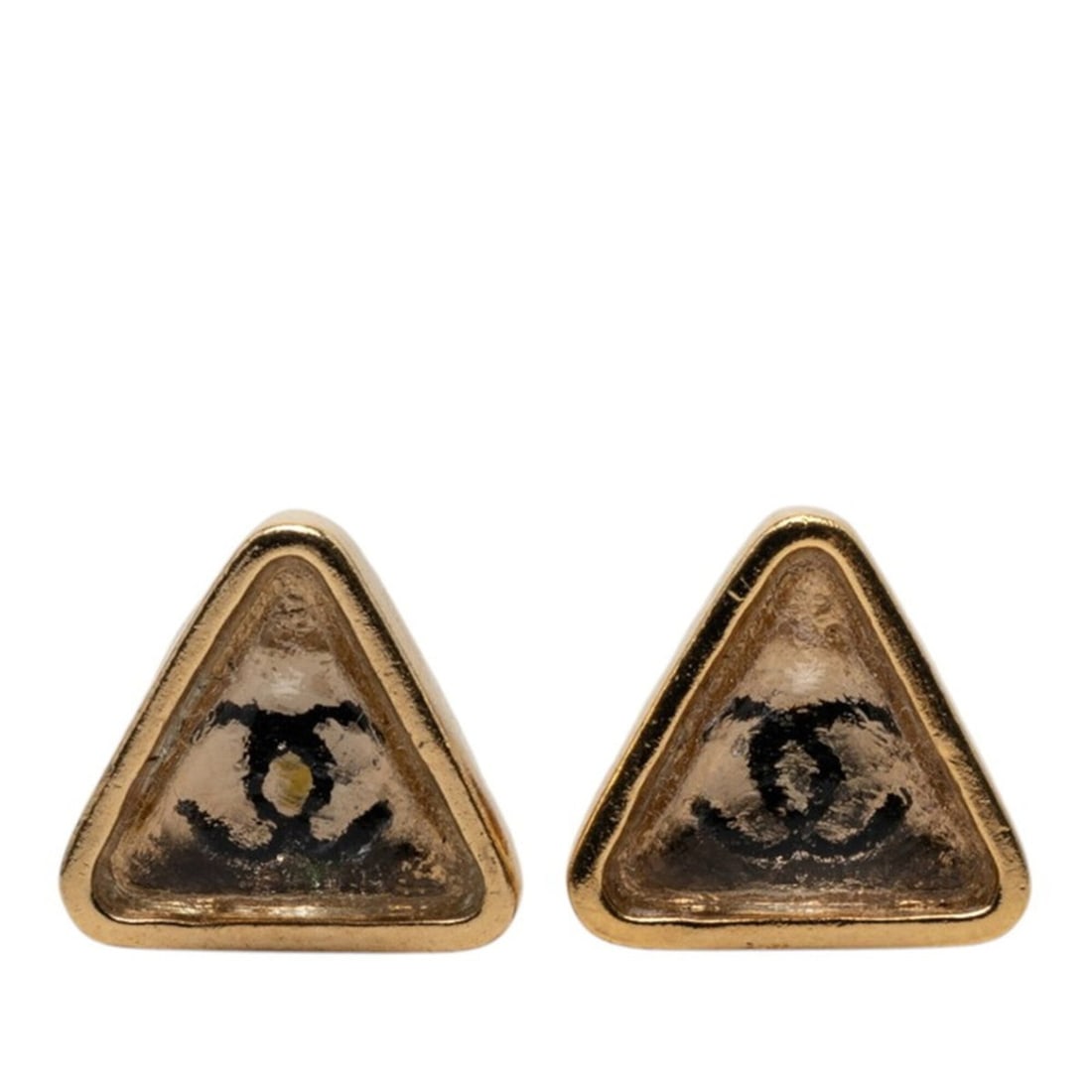 Chanel Coco Mark Logo Triangle Earrings 00C Plated Women's CHANEL: --- Catalog ---Category: SizeStone Size (HxW): 12.50mm x 12.90mm / 0.49'' x 0.51''Category: DesignColor: GoldGender: WomenCategory: GeneralBrand: Chanel--- Item List ---Section: ConditionRanking: Rank