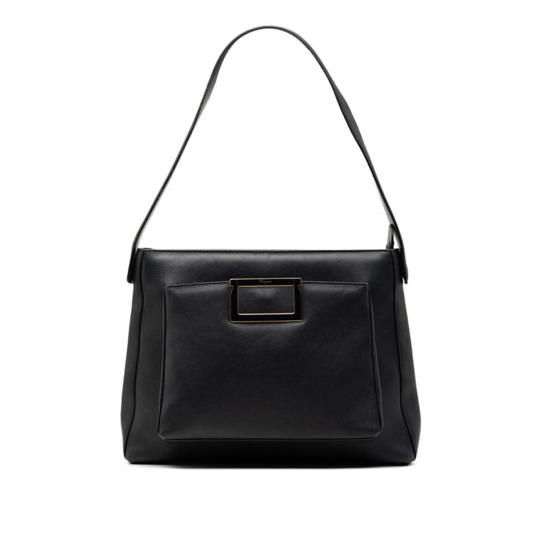 Salvatore Ferragamo One-Shoulder Bag, Black Leather, Women's: --- Catalog ---Category: SizeStrap Drop: 23.5cm / 9.25''Size (HxWxD): 22cm x 29cm x 6.58cm / 8.66'' x 11.41'' x 2.59''Category: DesignType: Shoulder bagColor: BlackGender: WomenClosure: ZipperMaterial