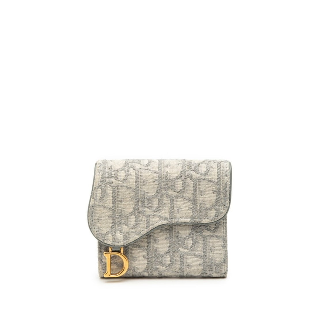 Christian Dior Dior Trotter Saddle Tri-fold Wallet, Gray and White Canvas Leather, Women's.: --- Catalog ---Category: SizeSize (HxWxD): 9cm x 10cm x 1.5cm / 3.54'' x 3.93'' x 0.59''Category: DesignType: Wallet (tri-fold)Color: Gray, WhiteGender: WomenMaterial: Canvas , Leather Category: Gener