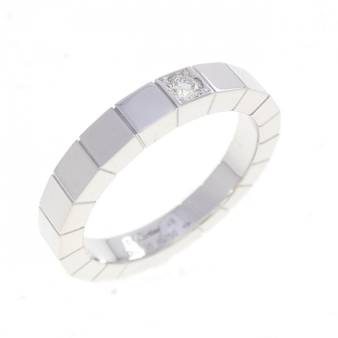 Cartier Lanieres 1P Ring: --- Catalog ---Category: SizeUS Size: 5Brand Size: 49Category: DesignType: Band ringStone: DiamondGender: WomenMaterial: White gold (18K)Category: GeneralBrand: Cartier--- Item List ---Section: Condit