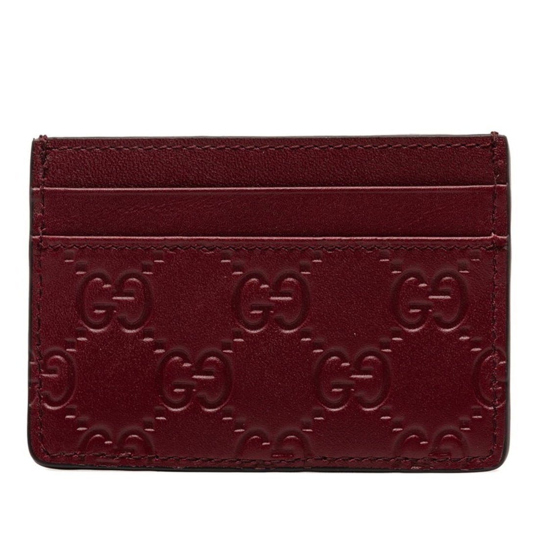 Gucci GG Emblem Business Card Holder/Card Case/Pass Case 847204 Wine Red/Bordeaux Leather Women's: --- Catalog ---Category: DesignType: Business card caseColor: BordeauxGender: WomenMaterial: Leather Category: GeneralMPN: 847204Brand: GucciCategory: Physical PropertiesSize (HxWxD): 7cm x 10cm x 1cm