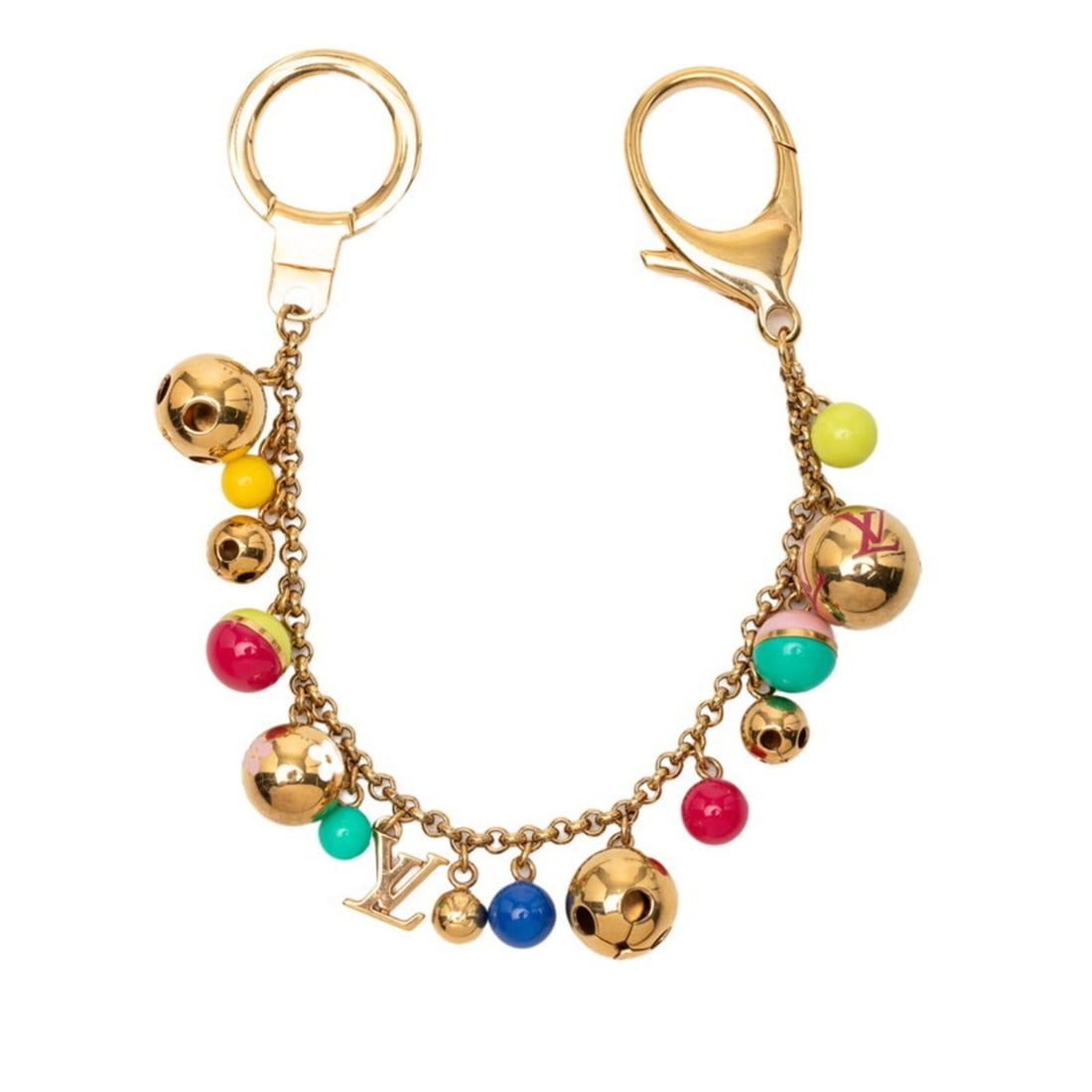 Louis Vuitton Porte Clés Chaine Grelot Keychain Accessory Bag Charm M62226 Gold Multicolor Plated (1 of 7)