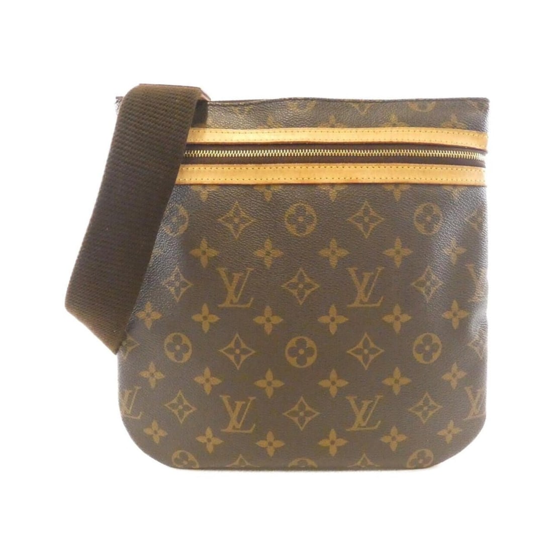 Louis Vuitton Monogram Pochette Bosphore M40044 Shoulder Bag: --- Catalog ---Category: SizeSize (HxWxD): 26cm x 26cm x 1cm / 10.23'' x 10.23'' x 0.39''Category: DesignType: Pochette, Shoulder bagColor: MarronGender: WomenMaterial: Coated canvas Hardware Color: G