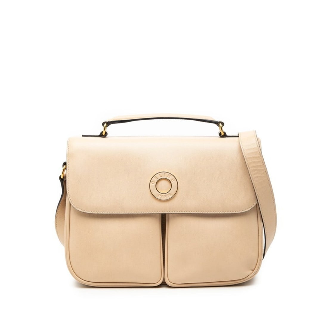 Celine handbag/shoulder bag, beige leather, women's. (1 of 12)