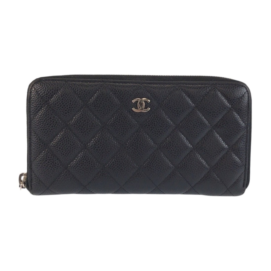 CHANEL Coco Mark Matelassé Black Leather Long Wallet with Silver Hardware for Women: --- Catalog ---Category: SizeSize (HxWxD): 10cm x 19cm x 2.5cm / 3.93'' x 7.48'' x 0.98''Category: DesignType: Coin purse/coin caseColor: BlackGender: WomenMaterial: Leather Category: GeneralBrand: Ch