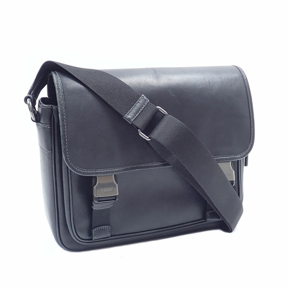 Coach Racer Shoulder Bag, Black, Smooth Calf Leather, CU110, for Women and Men (1 of 10)