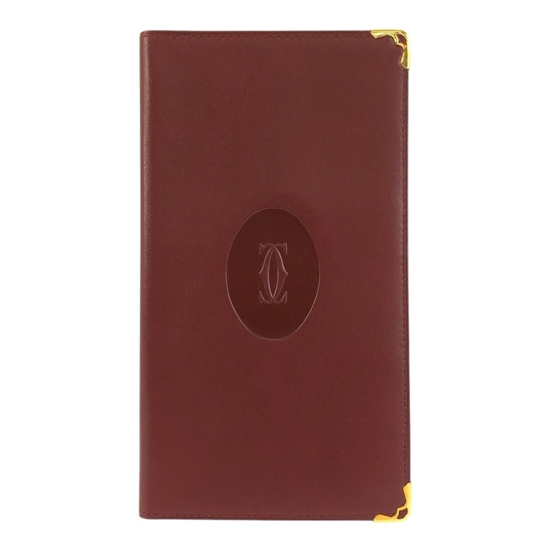 CARTIER Vintage Must Line Bordeaux Gold Hardware Leather Long Wallet for Men: --- Catalog ---Category: SizeSize (HxWxD): 18.5cm x 10cm x 1cm / 7.28'' x 3.93'' x 0.39''Category: DesignType: Long bill wallet (bi-fold)Color: BordeauxGender: MenMaterial: Leather Category: GeneralBr