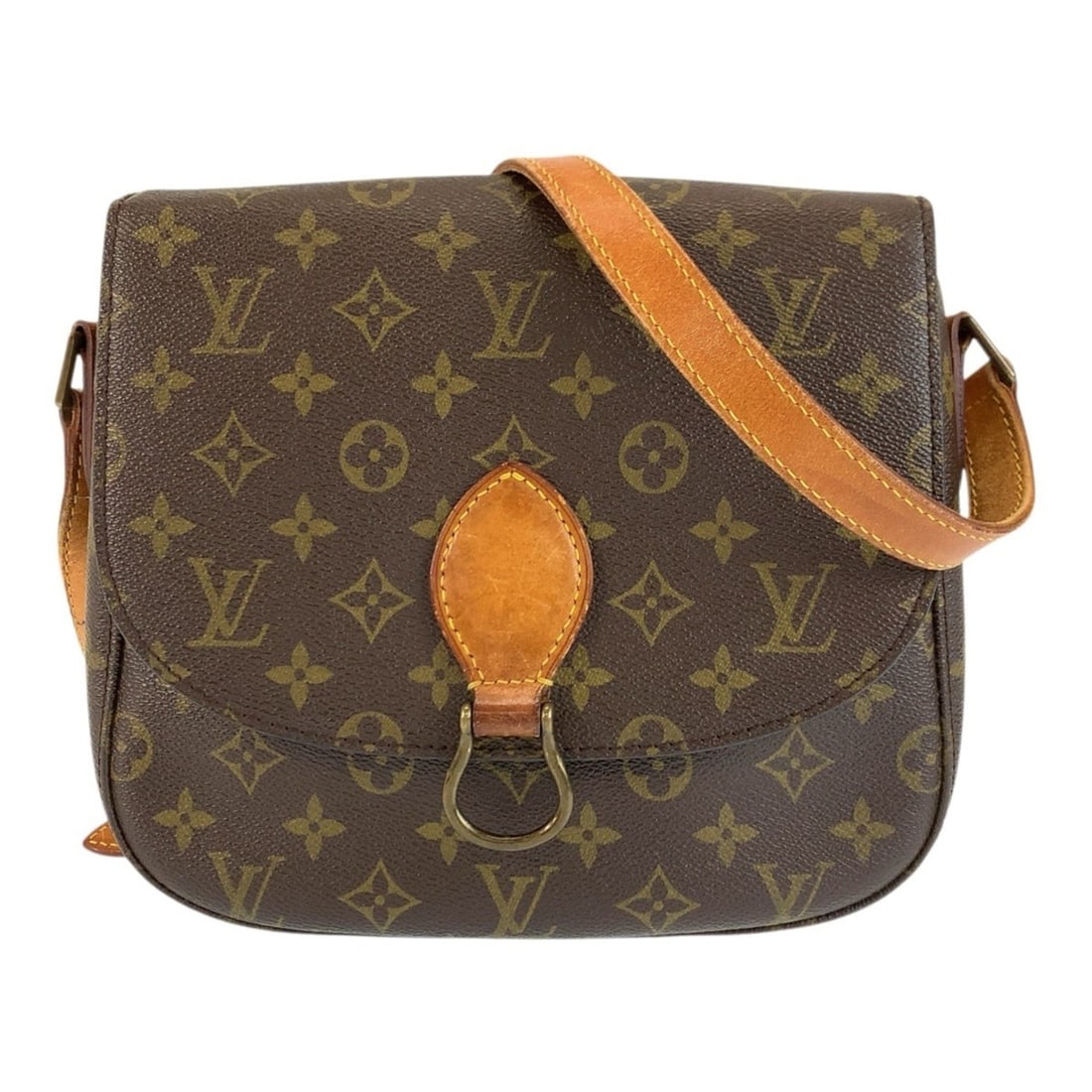 LOUIS VUITTON Louis Vuitton Monogram Saint Cloud GM Brown Gold Hardware Leather Shoulder Bag Pouch: --- Catalog ---Category: SizeSize (HxWxD): 22cm x 24cm x 6.5cm / 8.66'' x 9.44'' x 2.55''Category: DesignType: Pochette, Shoulder bagColor: BrownGender: WomenMaterial: PVC , Leather Category: GeneralM