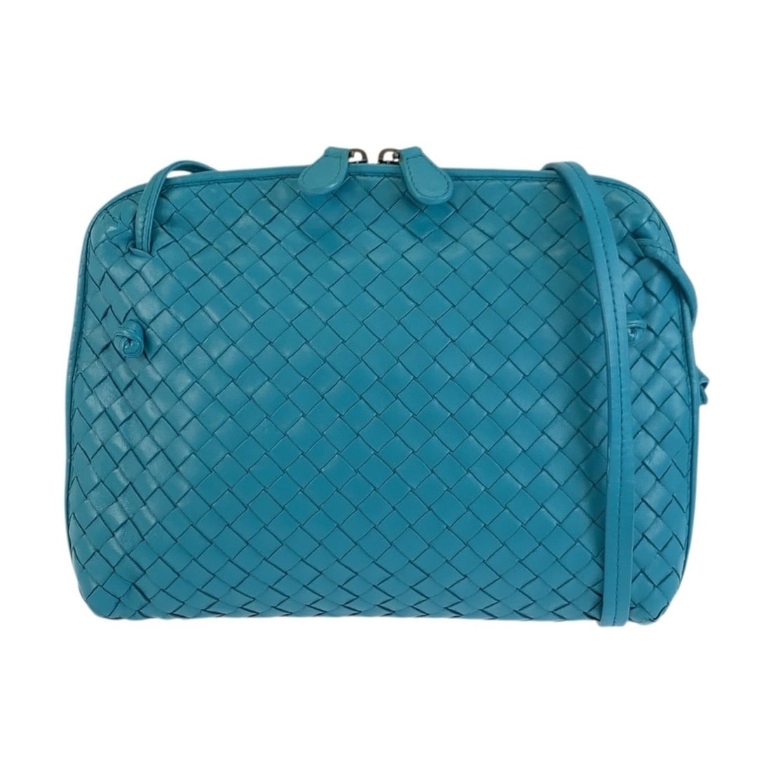 BOTTEGA VENETA Intrecciato Nodini Turquoise Blue Leather Shoulder Bag/Pouch for Women (B00378532Y): --- Catalog ---Category: SizeSize (HxWxD): 20cm x 25cm x 4cm / 7.87'' x 9.84'' x 1.57''Category: DesignType: Pochette, Shoulder bagColor: TurquoiseGender: WomenMaterial: Leather Category: GeneralMPN: 