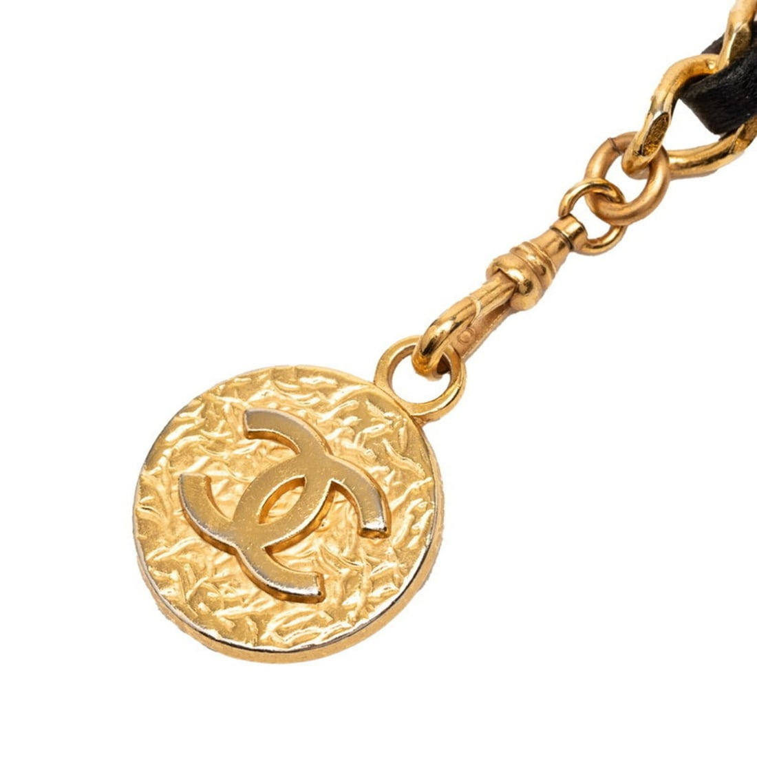 Chanel Coco Mark Chain Belt, Gold and Black Plated Leather, Women's CHANEL: --- Catalog ---Category: SizeWidth: 1cm / 0.39''Length: 88.5cm / 34.84''Category: DesignType: Chain beltColor: Black, GoldGender: WomenMaterial (Strap): Leather Category: GeneralBrand: Chanel--- Item 